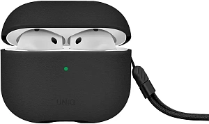Чехол Uniq Lyden DS для AirPods 4, экокожа, черный UQAP4LYD-BK