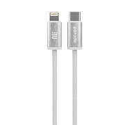 Кабель Porodo Woven Lightning - USB-C, 1.2 м, 30 Вт, белый PD-W30LC1-WH