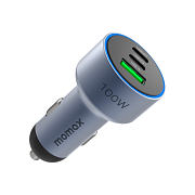 Автомобильное зарядное устройство Momax Move Dual USB-C, USB-A, 100 Вт, серый AM100W-GR