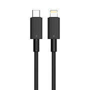 Кабель Porodo CBL004 USB-C - Lightning, 1.2 м, 27 Вт, черный PD-CBL0004-BK