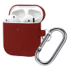 Чехол для AirPods 2, силикон, с карабином, красный AIR-17