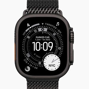 Apple Watch Ultra 3 49mm Black Titanium Case Milanese Loop Black L AWUB3-49
