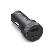 Автомобильное зарядное устройство Mophie Essentials USB-A/USB-C, 12 Вт, черный M12WBLK