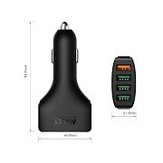 Автомобильный адаптер Aukey 4-порта USB-A, черный 1132