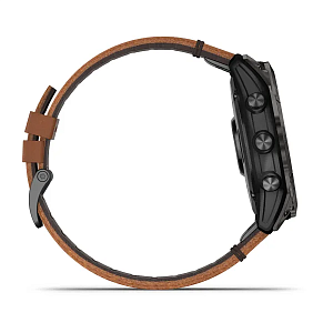 Спортивные часы Garmin Epix Pro Sapphire (Gen 2) Сarbon Gray 51 mm Titanium/Chestnut Leather Band 010-02804-30