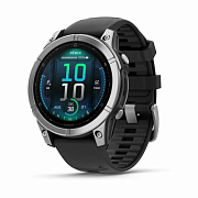 Смарт-часы Garmin Fenix E AMOLED Stainless Steel with Black Silicone Band 010-03025-00