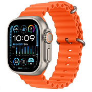 Apple Watch Ultra 2 49mm Natural Titanium Case Orange Ocean Band AWU2-2