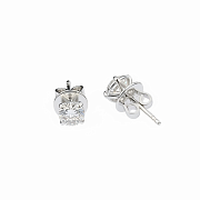 Серьги-пусеты белое золото 750 пробы с бриллиантами 1.40 ct (GIA) GIA-3