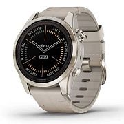 Смарт-часы Garmin Fenix 7S Pro Sapphire Solar Soft Gold/Limestone Leather Band 010-02776-30