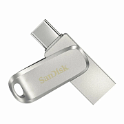 Флеш-накопитель SanDisk Ultra Dual Drive Luxe USB-A - USB-C, 256 Гб, серебристый SDL-256GB