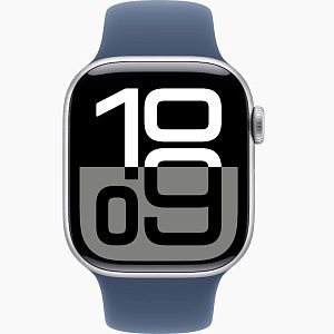 Apple Watch S10 46mm Silver Denim Sport Band M/L AW10-2