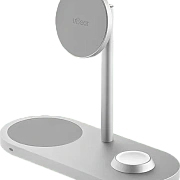 Беспроводное зарядное устройство 3 в 1 uBear Stage Pro Galaxy Watch Edition, 30 Вт, серебристый USPGW-30W
