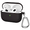 Чехол для AirPods 3, силикон, с карабином, черный AIR3K-7