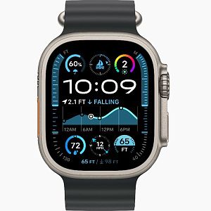 Apple Watch Ultra 2 49mm Natural Titanium Case Black Ocean Band AWU2-71