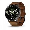 Смарт-часы Garmin Venu 4 45mm Slate Bezel With Black Silicone Band and Brown Leather Band 010-03014-03