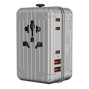 Универсальный адаптер для путешествий Levelo Roamiversal, 35 Вт, серебристый LVLROAMI35WTAASL