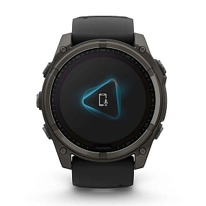 Смарт-часы Garmin Fenix 8 51 мм Solar Sapphire Carbon Gray DLC Titanium with Black/Pebble Gray Silicone 010-02907-11