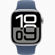 Умные часы Apple Watch Series 10 GPS, 46mm Silver Aluminium Case with Denim Sport Band AW10-46mmb