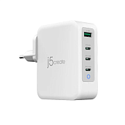 Сетевое зарядное устройство J5create USB-C, 130 Вт, белый JUP43130F