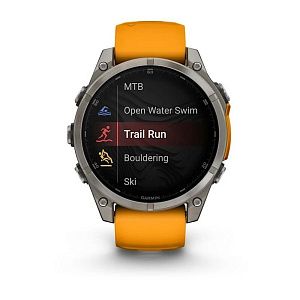 Смарт-часы Garmin Fenix 8 47 mm Amoled Sapphire Titanium Orange/Graphite Silicone Band 010-02904-10