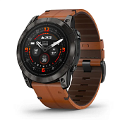 Спортивные часы Garmin Epix Pro Sapphire (Gen 2) Сarbon Gray 51 mm Titanium/Chestnut Leather Band 010-02804-30