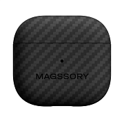 Чехол Magssory Aramid Сase для AirPods 4, кевлар, черный CFB032