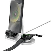 Беспроводное зарядное устройство 3 в 1 uBear Stage Pro Galaxy Watch Edition, 30 Вт, серебристый USPGW-30W