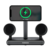 Беспроводное зарядное устройство и акустическая система Porodo Speaker Charging Dock, 15 Вт, черный PD-FWCH050-BK