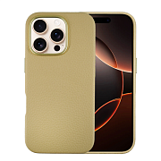 Чехол A-Case Amur с MagSafe для iPhone 16 Pro, экокожа, бежевый ACP16P-BG