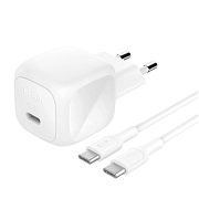 Сетевое зарядное устройство Belkin Compact USB-C + USB-C Cable, 45 Вт, белый WCA013kq1MWH