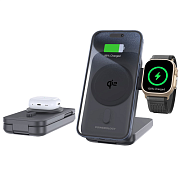 Внешний аккумулятор Powerology 2 в 1 с MagSafe Qi2, 10000 мАч, 15 Вт, с беспроводным ЗУ, черный PPBCHA35-BK