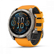 Смарт-часы Garmin Fenix 8 51mm Amoled Sapphire Titanium with Spark Orange/Graphite Silicone Band 010-02905-11