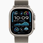 Apple Watch Ultra 2 49mm Natural Titanium Case Milanese Loop L AWU2-34