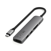 Адаптер Satechi 6 в 1 2x USB-A, HDMI 4K/60Гц, microSD, SD, USB-C 100 Вт, серый ST-P6SM