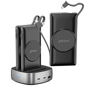 Док-станция + 3 Внешних аккумулятора Phoni, 10000 мАч, черный PHNI3X-BK