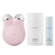 Микротоковый аппарат для лифтинга лица NuFACE Mini+ Starter Kit Bluetooth Sandy Rose NFMSKB