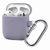 Чехол для AirPods 2, силикон, с карабином, фиолетовый AIR-5