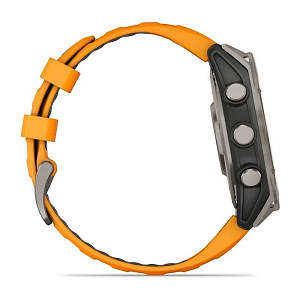 Смарт-часы Garmin Fenix 8 51 mm Amoled Sapphire Titanium Orange/Graphite Silicone Band, Б/У 010-02904-10B