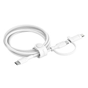 Кабель Belkin 2 в 1 с разъемом USB-C и разъемом Lightning, 60 Вт, белый CAC003hq1WH