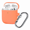 Чехол для AirPods 2, силикон, с карабином, оранжевый AIR-4