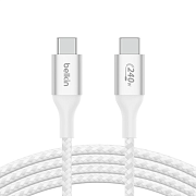 Кабель Belkin BoostCharge USB-C - USB-C, 1 м, 240 Вт, белый CAB1M240W-WH