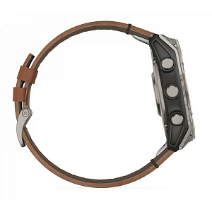 Смарт-часы Garmin Fenix 8 51 мм Amoled Sapphire Bare Titanium Black with Chestnut Leather Band+Grapphite Silicone Band 010-02905-40