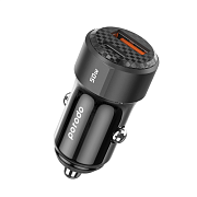 Автомобильное зарядное устройство Porodo USB-C, USB-A, 50 Вт, черный PD-CC50W-BK
