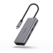 USB-Хаб Blupebble C9 9 в 1 4K HDMI, Ethernet, Card Reader, USB-C, USB 2.0, USB 3.0 BP-C9MP1-GY