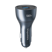 Автомобильное зарядное устройство Blupebble Navi Power USB-A, Dual USB-C, 130 Вт, серый BP-CC0130-SG