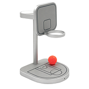 Беспроводное зарядное устройство 3 в 1 Magssory Basketball с MagSafe Qi2 для Apple, 25 Вт, серебристый WCH032-SR