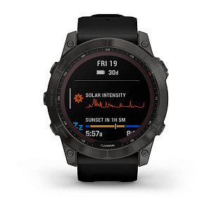 Умные часы Garmin Fenix 7X – Solar Edition 51mm Carbon Grey DLC Titanium with Black Band, Б/У 010-02541-13